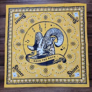 Shiner Bock Yellow Bandanna "Rock The Bock" - 21" x 21"